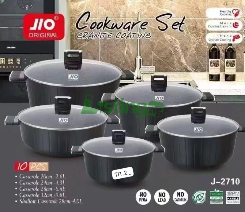 JIO Original 10-piece granite coating cookware set
