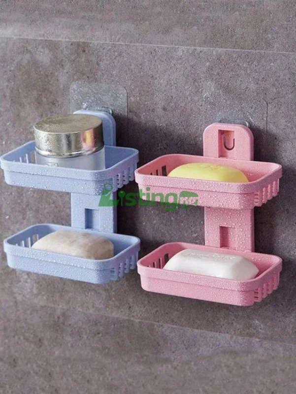 double-layer, wall-mounted soap holder