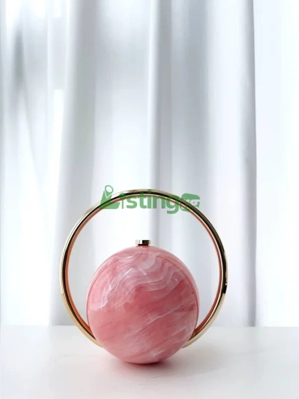 PREMIUM PLANET SHAPE PEARL CLUTCH – Stylish Handbag for Any Outfit