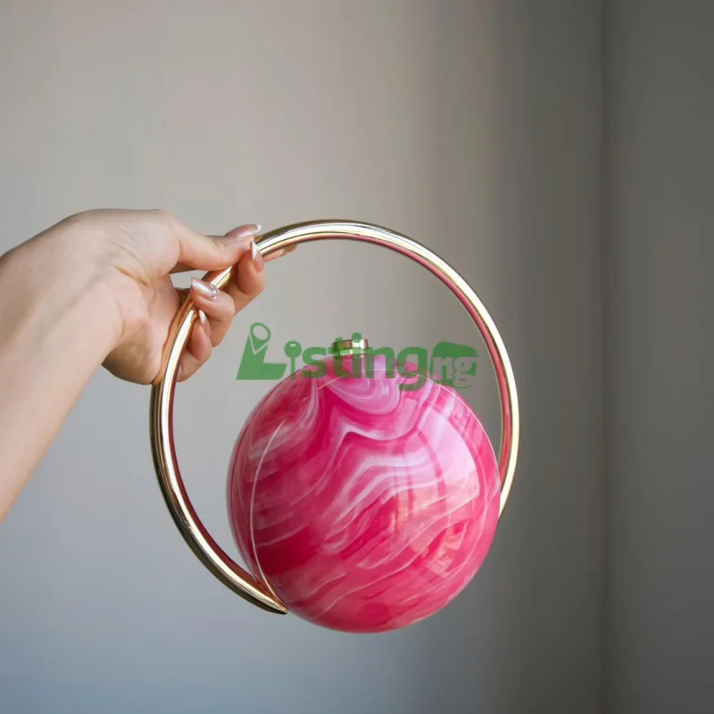 PREMIUM PLANET SHAPE PEARL CLUTCH – Stylish Handbag for Any Outfit