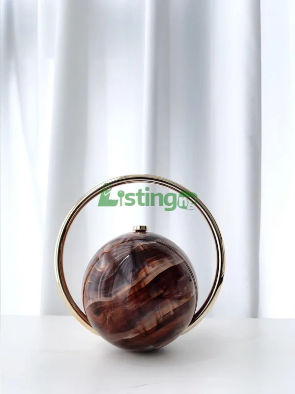 PREMIUM PLANET SHAPE PEARL CLUTCH – Stylish Handbag for Any Outfit